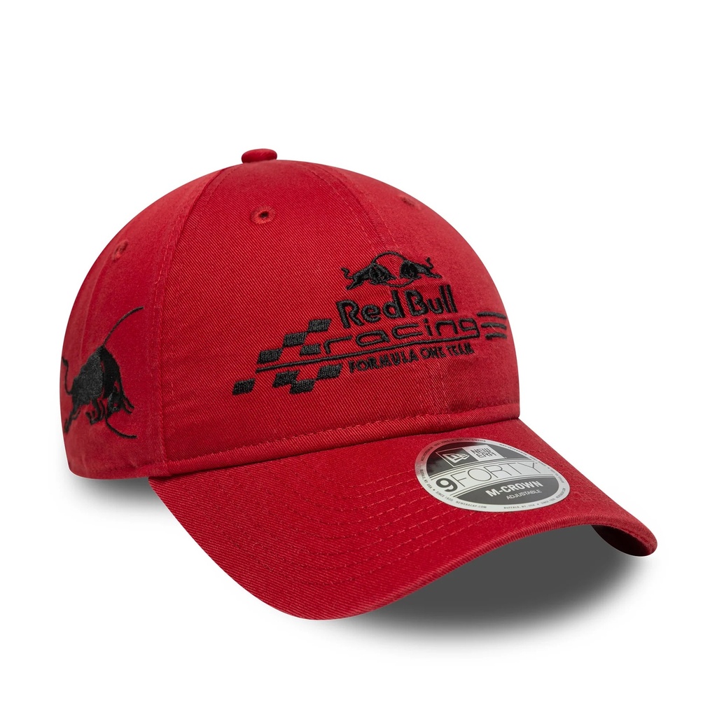 RED BULL WASHED 9FORTY M CROWN-ADULTS-RUBY RED-OSFM