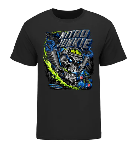 NHRA SHIRT-23 NITRO JUNKIE- BLK