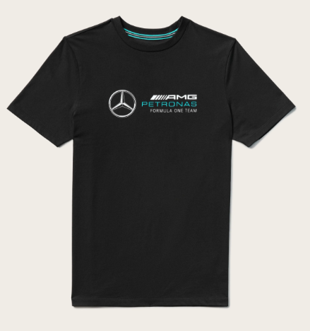 MERCEDES ESPORTS CHEST LOGO TEE MENS BLACK 