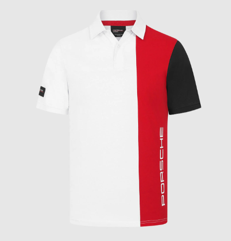 PORSCHE FW MENS STRIPE POLO, M WHITE 24