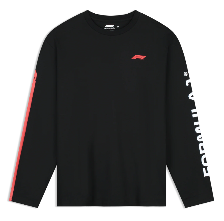 F1 FW Racing Line LS Tee, TRUE BLACK