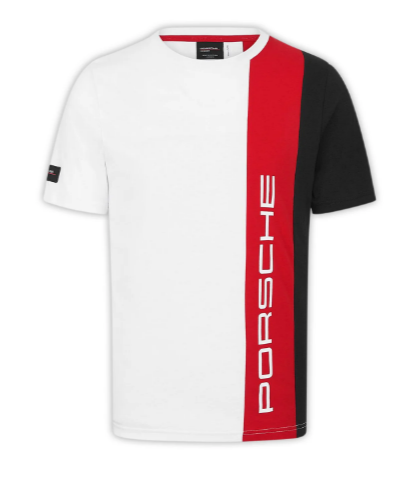 PORSCHE FW MENS STRIPE TEE WHITE